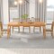 Natural Acacia Wood 8-Person Patio Rectangular Dining Table with Umbrella Hole